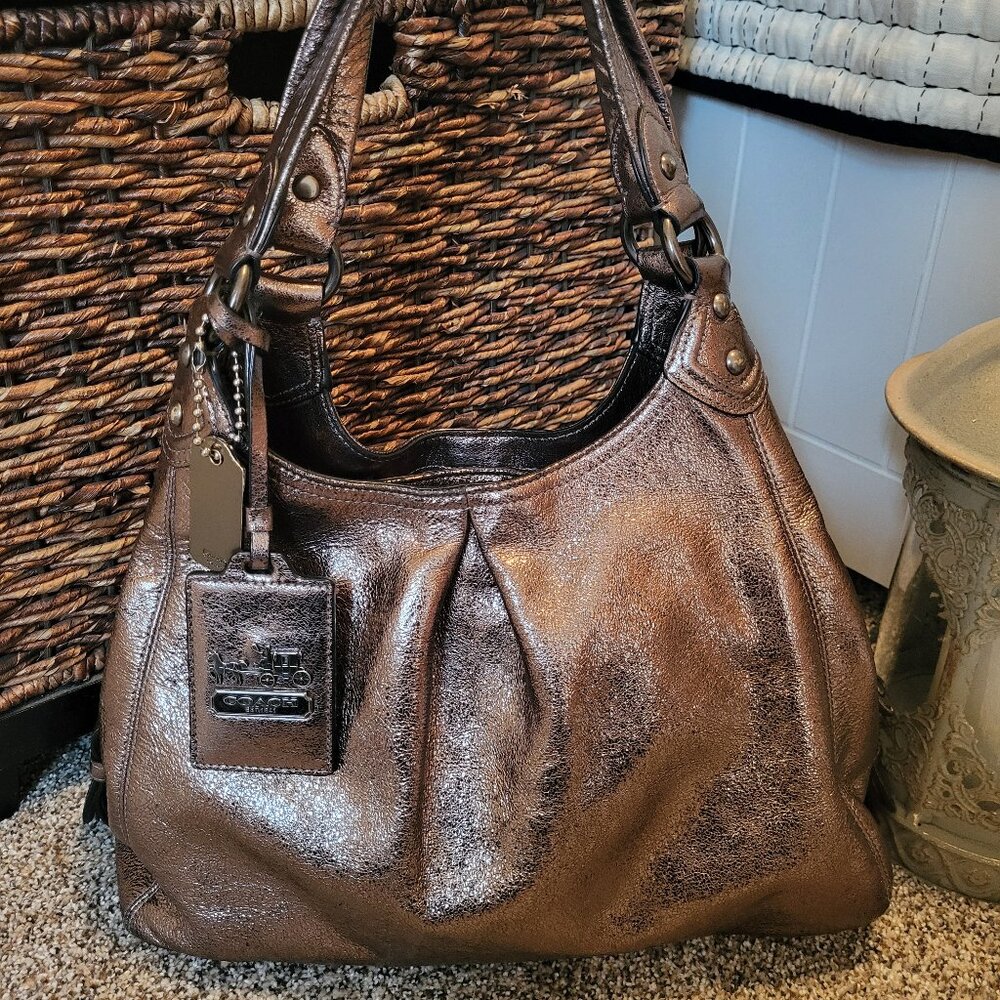 Coach Metallic Brown Hobo Shoulder Bag